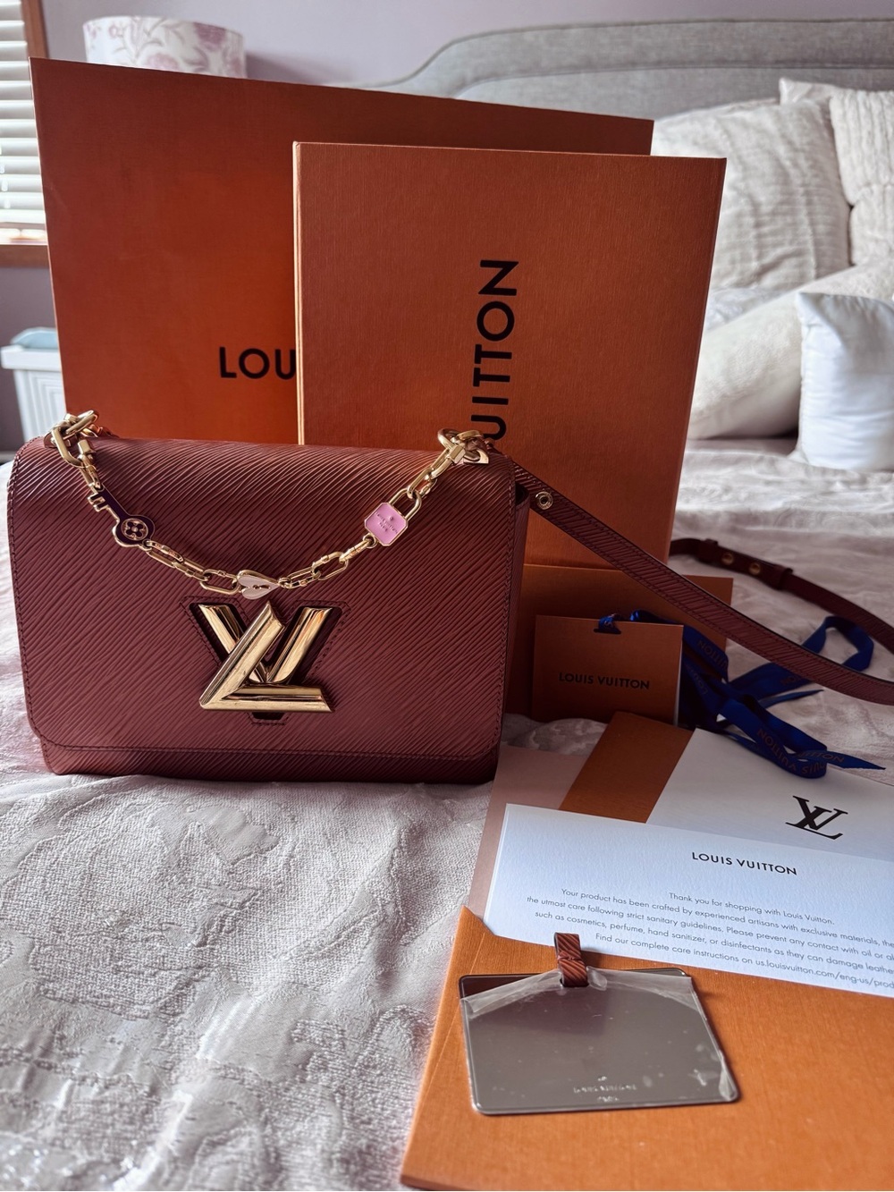 Louis Vuitton Burgundy Epi Twist Chain Shoulder Bag
